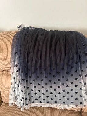 Lark & Ro Navy to White Ombre Polka Dot Tulle Skirt